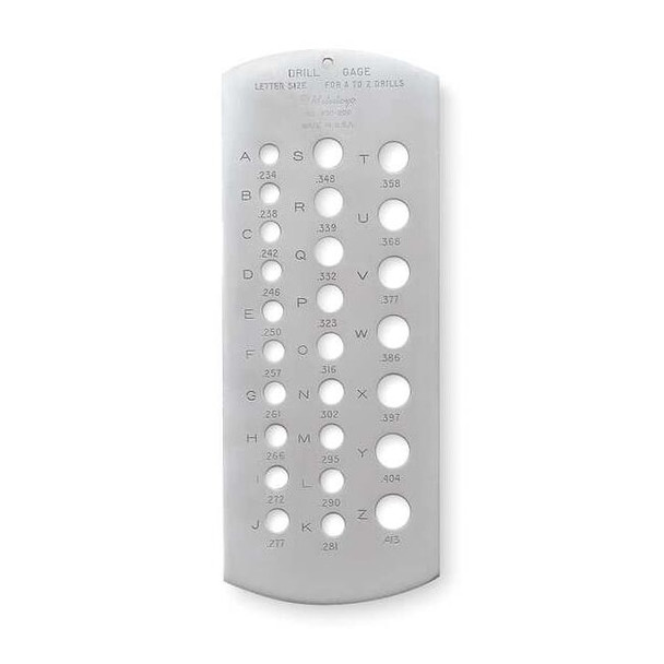 Mitutoyo Drill Gage,A-Z 950-209