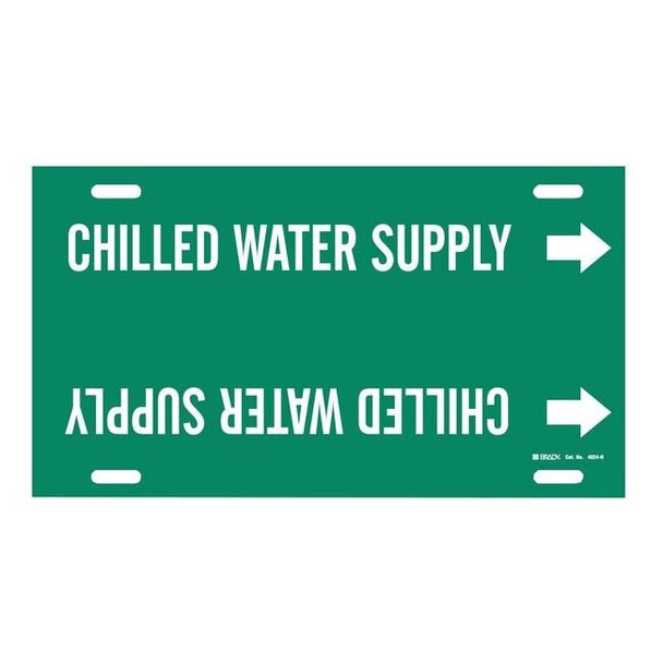 Brady Pipe Mrkr,Chilled Water Supply,10to15 In 4024-H