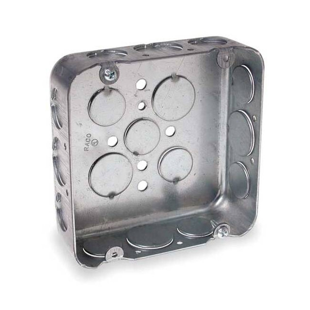 Electrical Box, 29.5 cu in, Square Box Type, 2 Gangs, Steel, Square Shape