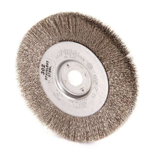 Weiler Crimped Wire Wheel Wire Brush, Threaded Arbor 93002