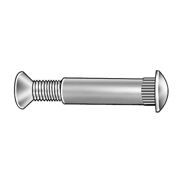 Arch Barrel, 1/4"-20, 1 9/16 in Brl Lg, 3/8 in Brl Dia, Stainless Steel Plain