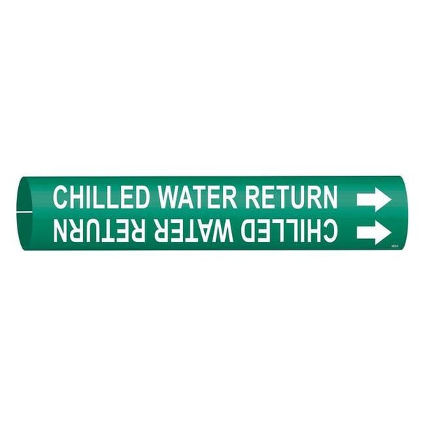 Brady Pipe Marker,Chilled Water Return,Green, 4023-C 4023-C