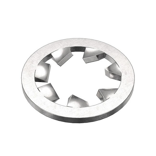 External Tooth Lock Washer, For Screw Size M5 Steel, Zinc Plated Finish, 100 PK