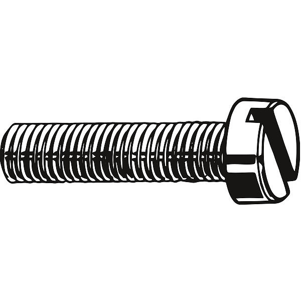 #6-32 x 7/8 in Slotted Pan Machine Screw, Zinc Plated Steel, 100 PK