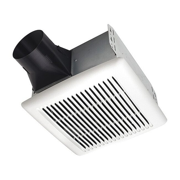 Ceiling Bathroom Fan, 80 cfm cfm, 4 in Duct Dia., 120V AC, Energy Star Certified