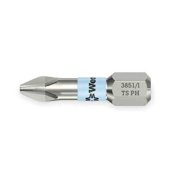 Wera Torsion Bit,SAE,1/4",Hex,No 3,1",SS 05071012001