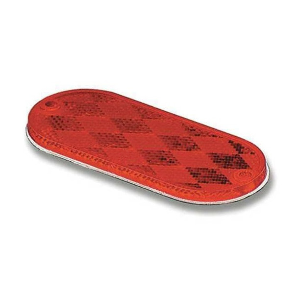 Grote Acrylic Reflector,Oval,Red,4-3/8" L 41032-3