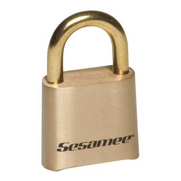 Sesamee Combination Padlock,1 3/4in,Rectgle,Gold K0436