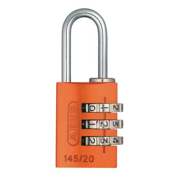 Abus Combination Padlock, Side, Black/Silver 145/20 Orange