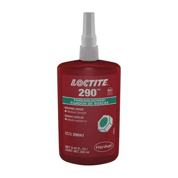 Wicking Threadlocker, LOCTITE 290, Green, Medium Strength, Liquid, 250 mL Bottle