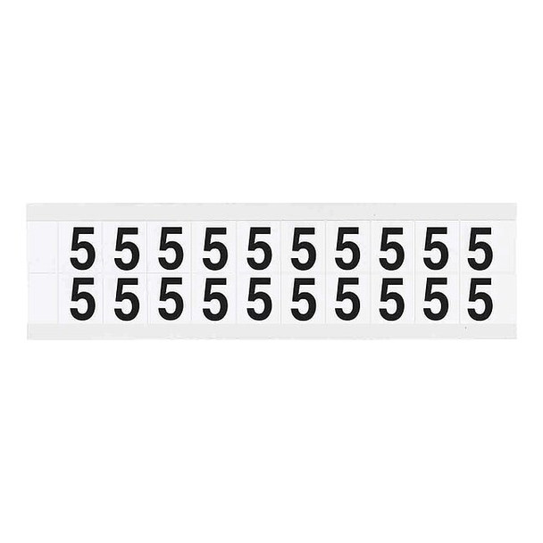 Brady Number Label, 5, 3/4in.Hx21/32in.W, Vinyl 9712-5