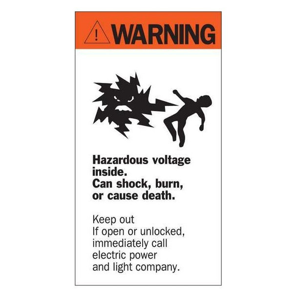 Brady Hazardous Voltage Label,8 in x 4 1/2 in 46346