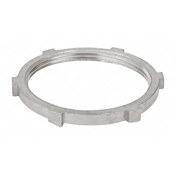 IMC Locknut, 1/2 in, Threaded, 316 Stainless Steel, Plain, Silver