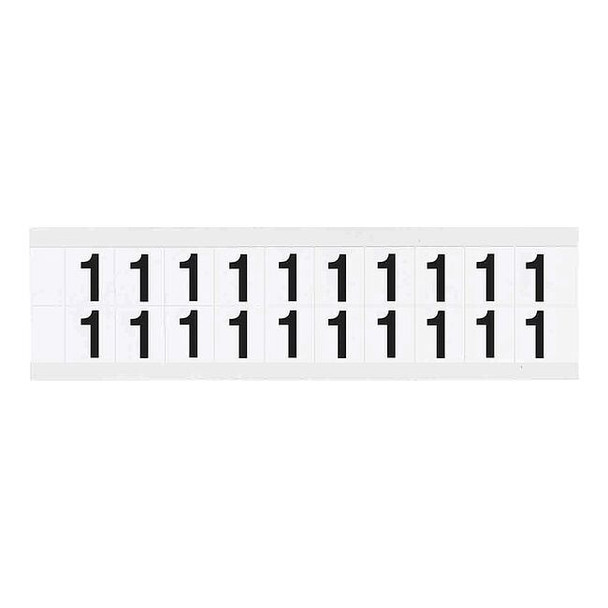 Brady Number Label, 1, 3/4in.Hx21/32in.W, Vinyl 9712-1