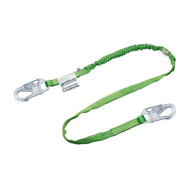 Manyard(TM) HP Shock Absorbing Lanyard, 6 ft. Length, Snap Hook, Steel, 1 Leg(s)