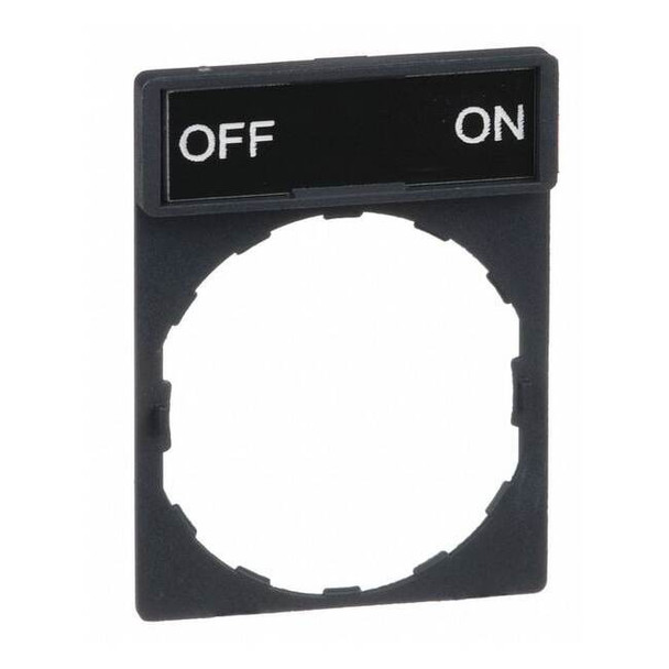 Schneider Electric LegendPlate,Off-On,Wht/Gray,Rectangular ZBY2367