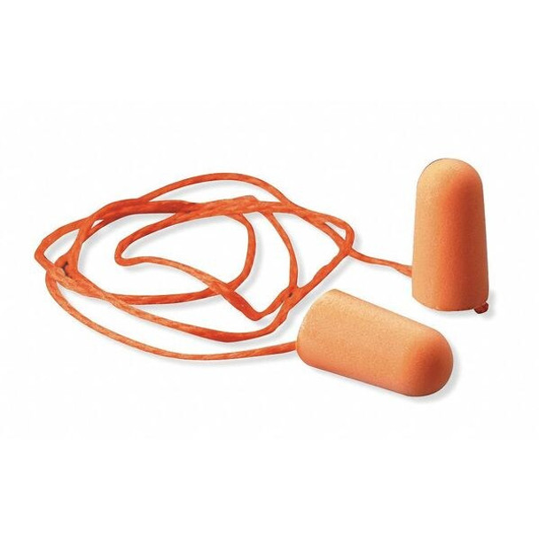 3m Foam Disposable Foam Ear Plugs, Bullet Shape, 29 dB, Orange, 100 PK 1110