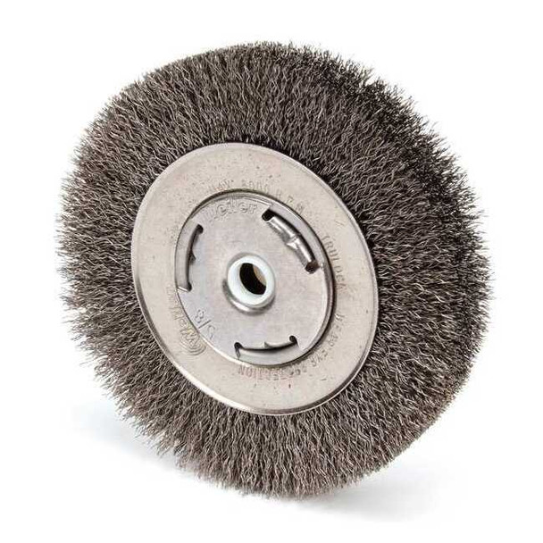 Weiler Crimped Wire Wheel Wire Brush, Arbor, 6" 93113