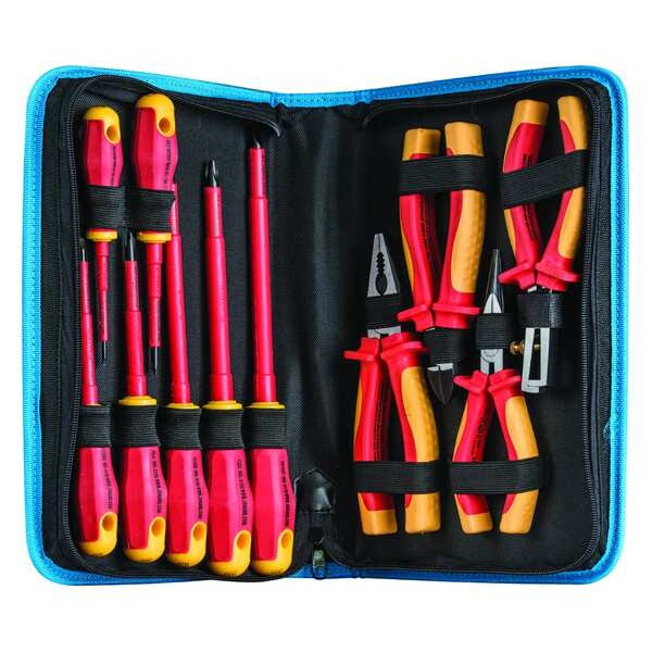 11 pc Insulated Tool Set, Includes Pliers and Screwdrivers, SAE