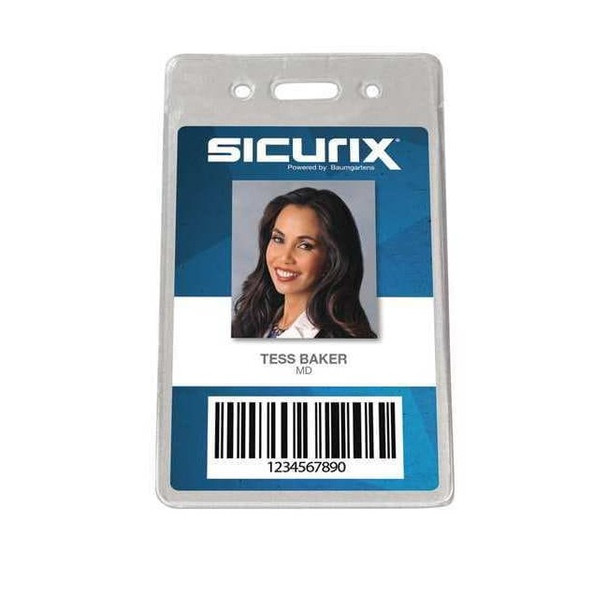 Sicurix ID Badge Holder,Vertical,PK50 BAU 47820