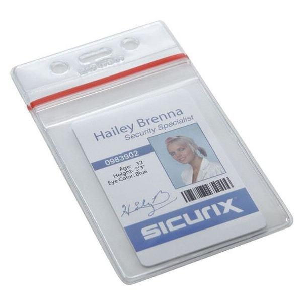 Sicurix ID Badge Holder,Vertical,PK50 BAU 47840