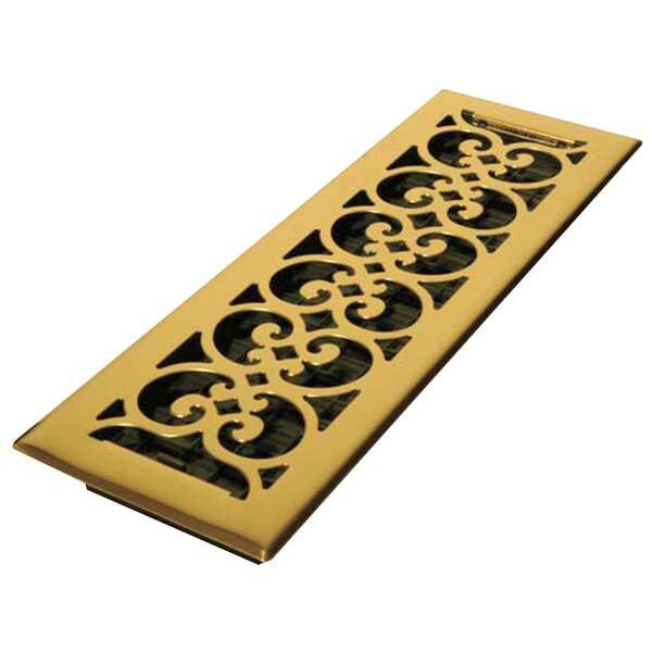 Decor Grates Floor Register 5.5 X 15.5, Bright Brass, Brass SPH414