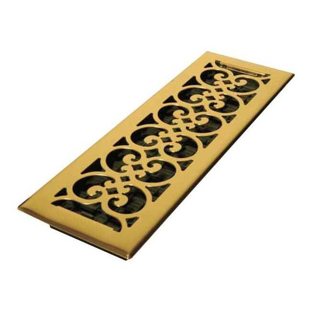 Decor Grates Floor Register 5.5 X 15.5, Bright Brass, Brass SPH414