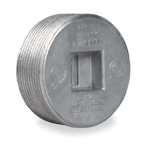 Hubbell Killark Haz Loc Plug, 2 in, Threaded, Copper, Plain, Gray CUP-6