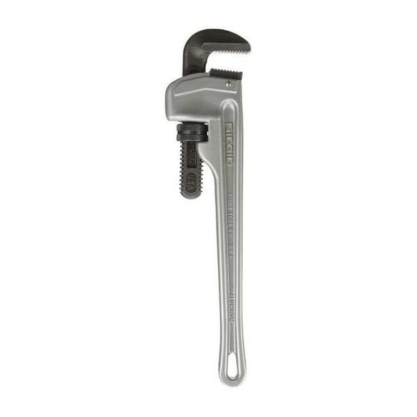 18" Aluminum Straight Pipe Wrench, Serrated, Tether Capable, 2-1/2" Jaw Capacity