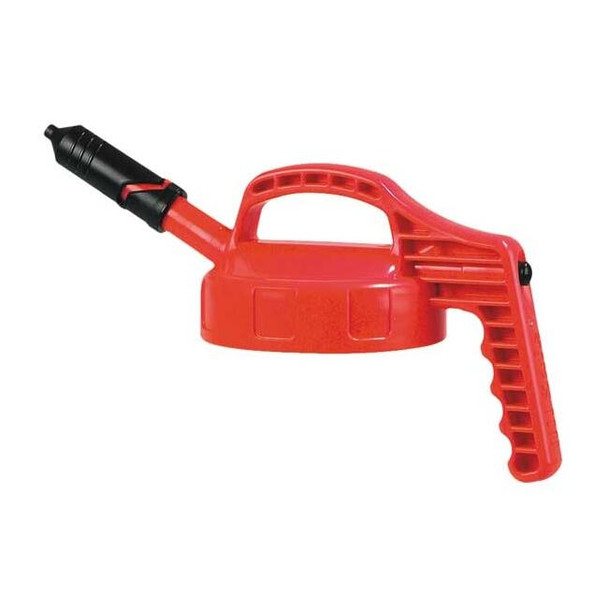 Oil Safe Mini Spout Lid,w/0.27 In Outlet,HDPE,Red 100408