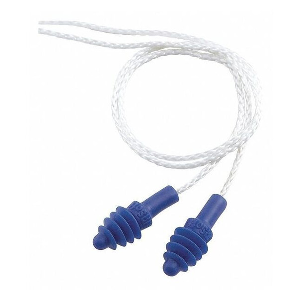 AirSoft(R) Reusable TPE Ear Plugs, Flanged Shape, 27 dB, Blue, 50 PK
