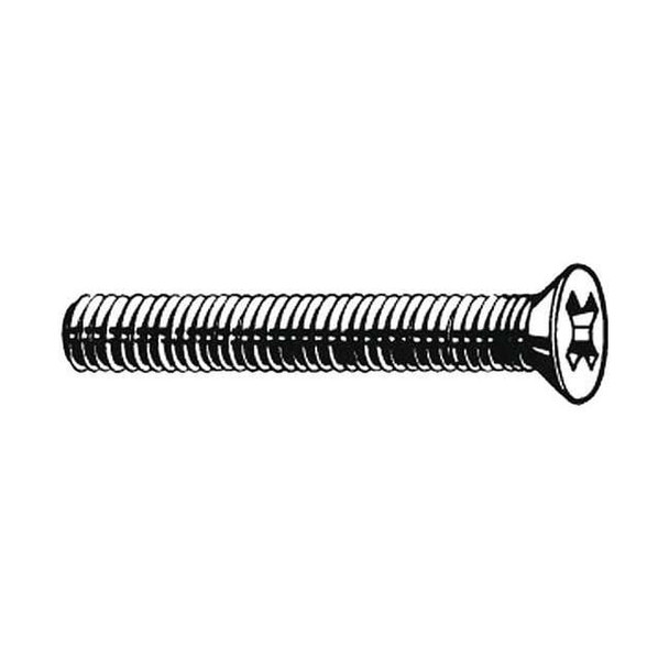 #4-40 x 1/8 in Phillips Flat Machine Screw, Plain 18-8 Stainless Steel, 100 PK