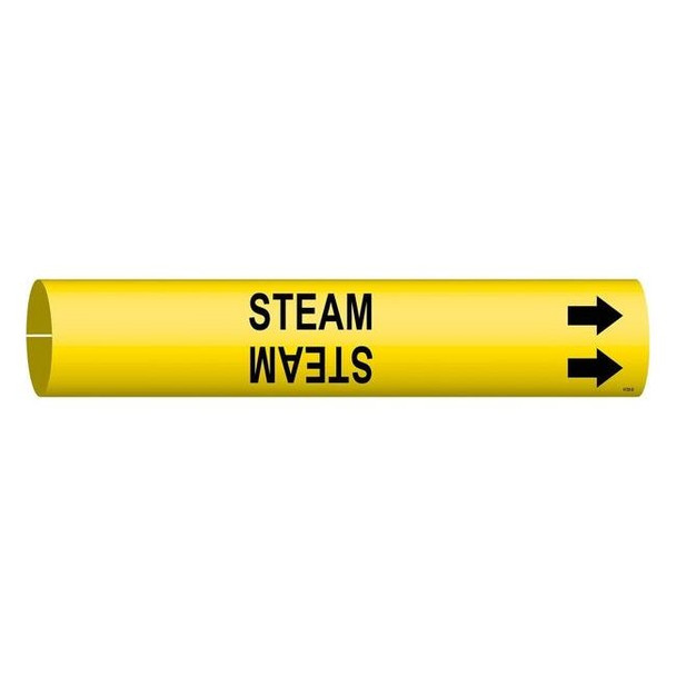 Brady Pipe Marker,Steam,Yellow,4 to 6 In 4129-D