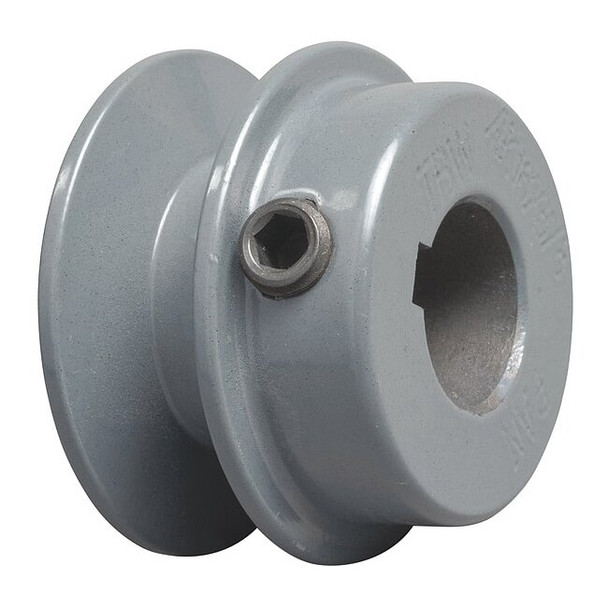 V-Belt Pulley, AK17, 1 Groove, 1.75 in OD, Fixed Bore, 5/8 in Bore, Cast Iron