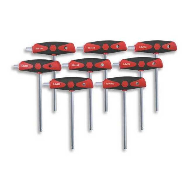Wiha 8 Piece Metric T-Shape Hex Key Set, 54095 54095