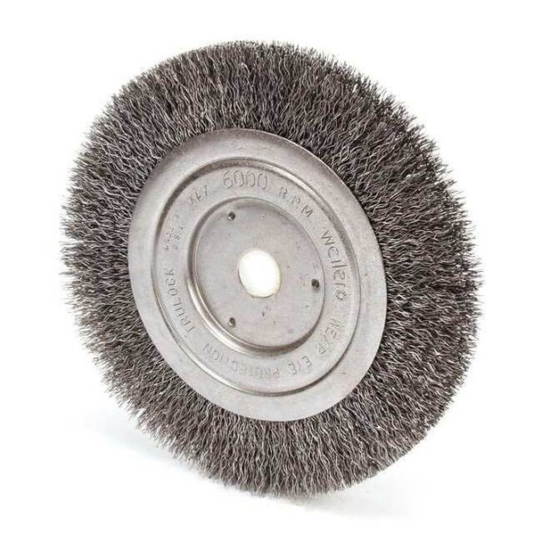 Weiler Crimped Wire Wheel Wire Brush, Threaded Arbor 93395