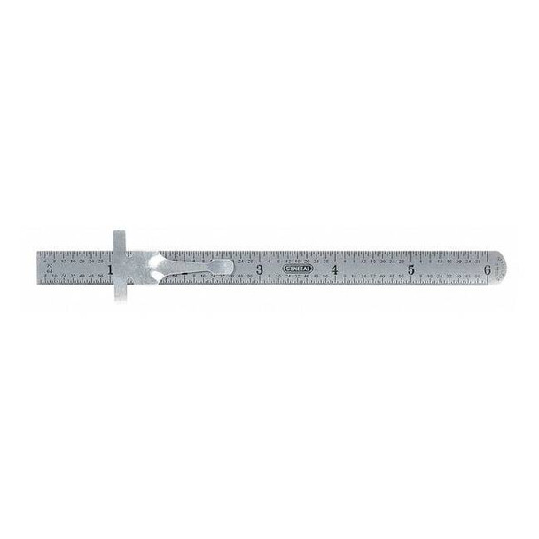 General Tools Flexible Steel Rule,6 In,SAE/Decimal 300/1