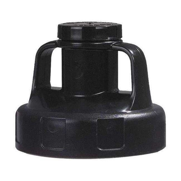 Oil Safe Utility Lid,w/2 In Outlet,HDPE,Black 100201