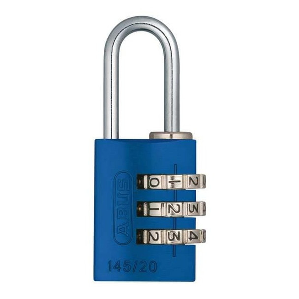 Abus Combination Padlock,Side,Blue/Silver 145/20 Blue