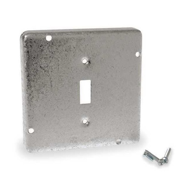Box Cover, Switch Box Type, 2 Gang, Galvanized Steel, Toggle Switch Cover Type