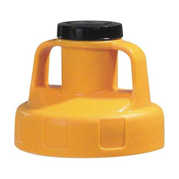 Oil Safe Utility Lid,w/2 In Outlet,HDPE,Yellow 100209