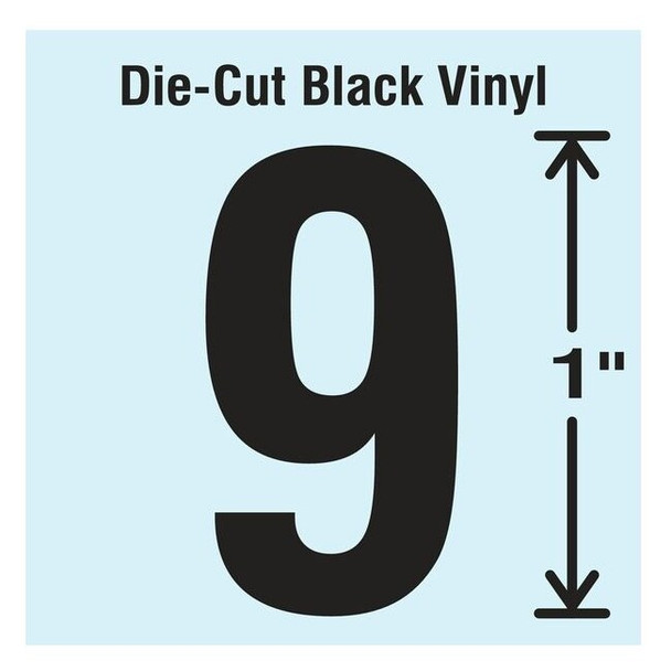 Stranco NumberLabel,Vinyl,1inH,5/8inW,PK10 DBV-1-9-10