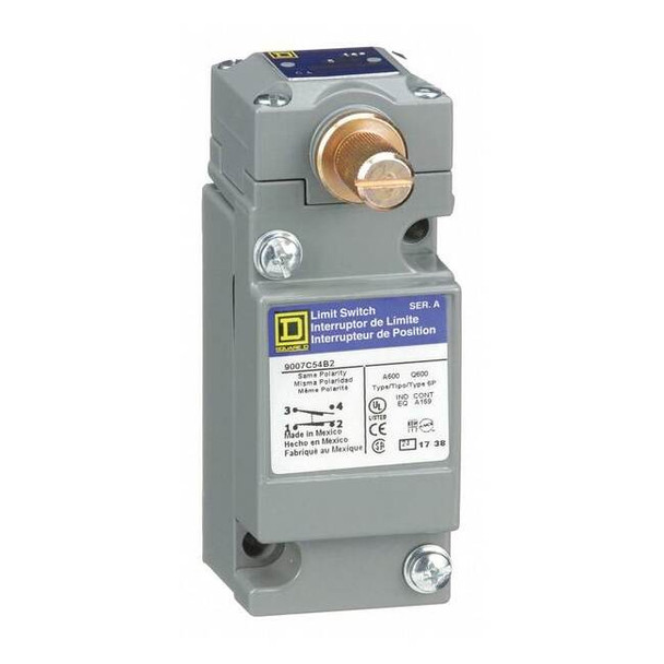 Heavy Duty Limit Switch, No Lever, Rotary, 1NC/1NO, 10A at 600V AC, CCW/CW