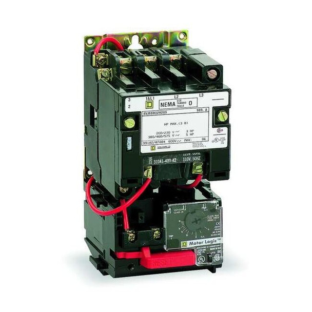 NEMA Magnetic Motor Starter, Non-Reversing, 1NO, 480V AC, 3 P, Screw Clamp