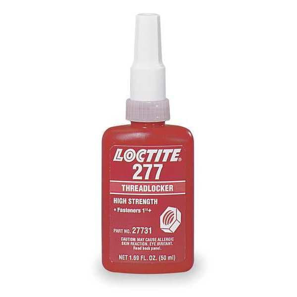 Threadlocker, LOCTITE 277, Red, High Strength, Liquid, 10 mL Bottle