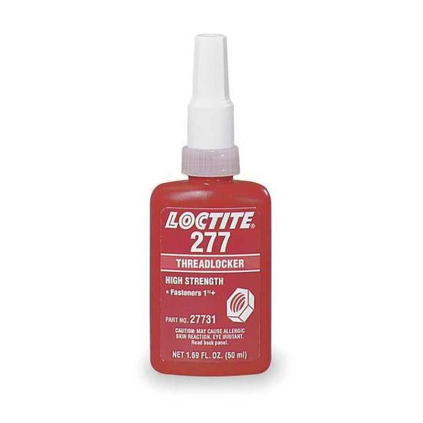 Threadlocker, LOCTITE 277, Red, High Strength, Liquid, 10 mL Bottle