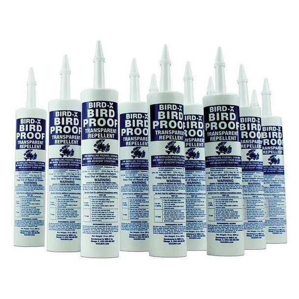 Bird-X Bird Repellent,10.5 oz,Gel,12 in H,PK12 BP-CART