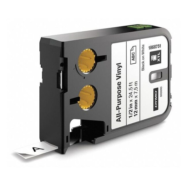 Dymo Cartridge Label, Black/White, Labels/Roll: Continuous 1868751