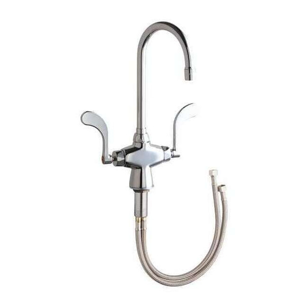 Gooseneck Kitchen Faucet, Manual, Single Hole Mount, 1 Hole Commercial