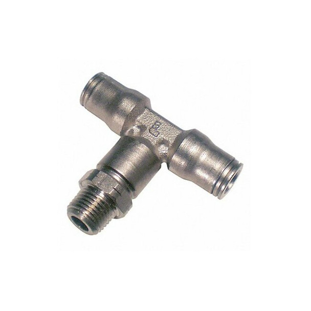 Legris Push-Fit Tee Fitting, 5/16 in Tube Size, Brass, Silver 3608 08 13